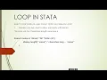 Loop Foreach in stata