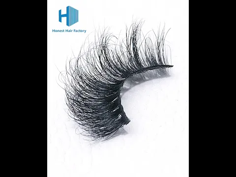 Wholesale 001# 3D Mink Hand-made Fluffy Volume Eyelashes-25-30mm Video