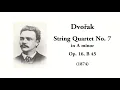 Dvořák: String Quartet No. 7 in A minor, Op. 16, B 45 (with Score)
