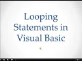 While Loop in Visual Basic Class 10