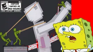 SpongeBob Reacts to GIANTS Vs Melons In People Playground!