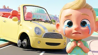 Baby Cartoon 🚗 Broken Wheel Car Adventure – Fun Kids Song with Rabbit 🐰