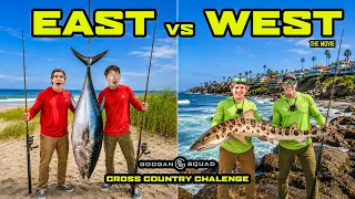 EAST vs. WEST CROSS COUNTRY Multi Species FISHING CHALLENGE! (CATCH CLEAN COOK)