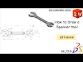 How to draw a Spanner tool in 2d with solidwork Practice drawing Easy steps Solidwork 2018