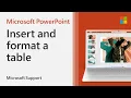 Insert and format a table in PowerPoint Microsoft