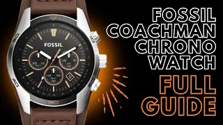 Fossil Coachman Chronograph Watch User Guide Instructions Set Time Date And Use Chronograph