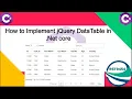 jQuery DataTable in Asp Net Core jQuery DataTable in C