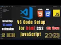 vscode setup for html CSS and JavaScript in hindi Web Development Setup for html CSS JavaScript