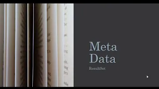 ResultSetMetaData in JDBC ResultSetMetaData s methods CS506-17 1