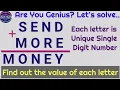 SEND MORE MONEY Solution Crypt arithmetic Problem Brain Teasers Math Puzzle Zero Math