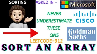 Sort an Array Leetcode 912 codestorywithMIK
