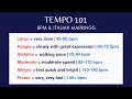 Tempo 101 BPM Italian Markings