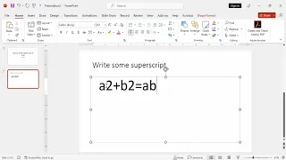 How to write superscript in PowerPoint mac