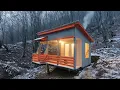 Building a Cozy Pile House Alone in the Snowy Forest | Start to Finish