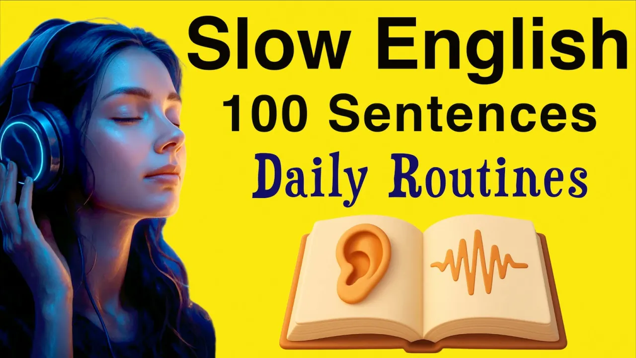 Outline Video 100 Daily Routine English Sentences | Slow Listening & Speaking Practice (A1–A2) | English Podcast