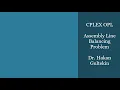 CPLEX OPL Tutorial 09 Assembly Line Balancing Problem
