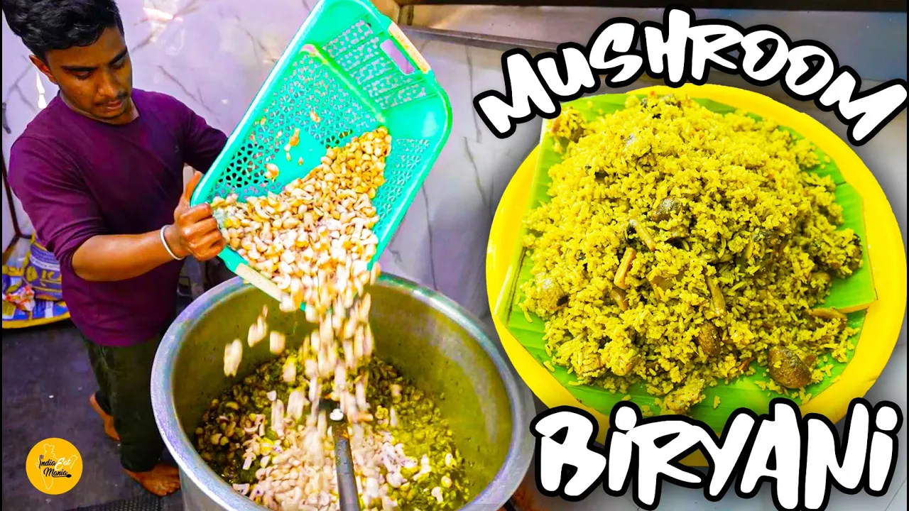 Most Unique Mushroom Dum Biryani Making In Bangalore Rs. 80/- Only l Karnataka Food