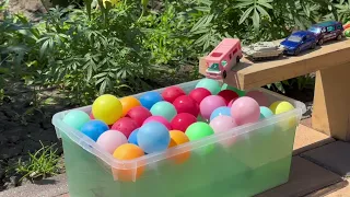 Diecast Cars Siding in Water, Foam Balls Shorts Compilation 🥸🍀🚀
