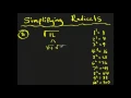 Simplifying Radicals Square Roots Example Problem 8