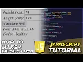 How to make a BMI Calculator - JavaScript Tutorial