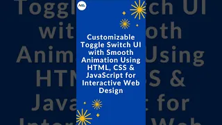 Build a Custom Toggle Switch in 60 Seconds HTML CSS JavaScript