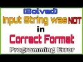 Input String Was Not in a Correct Format
