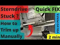 Sterndrive Stuck How to trim it Manually - Quick solution Volvo Penta