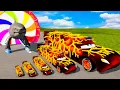 Download Lagu Big \u0026 Small Long Lava Police Lightning McQueen Hot Magma with Thomas Train | BeamNG.Drive