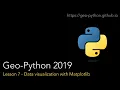 Geo-Python Lesson 7 - Data visualization with Matplotlib
