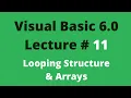 Lecture 11 Visual Basic 6 0 Looping Structure Array Explained