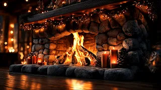 Cozy Winter Fireplace 4K With Crackling Logs Relaxing Cabin Ambience To Relieve Stress Insomnia 