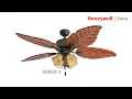 Honeywell Royal Palm Tropical Bronze LED Ceiling Fan With 4 Lights - 50503-03