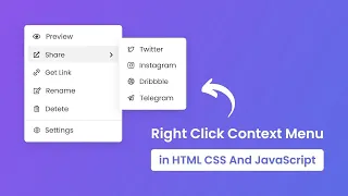 Custom Right Click Context Menu in HTML CSS JavaScript Free source code
