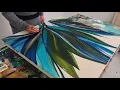 Download Lagu Different🩵!! More Detail \u0026 Leaves - Abstract Botanical Painting with Textured Gold