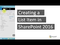 Creating a List Item in SharePoint 2016