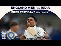 Download Lagu Centuries For Jaiswal And Gill | Highlights - England v India Day 1 | Rothesay Test 2025