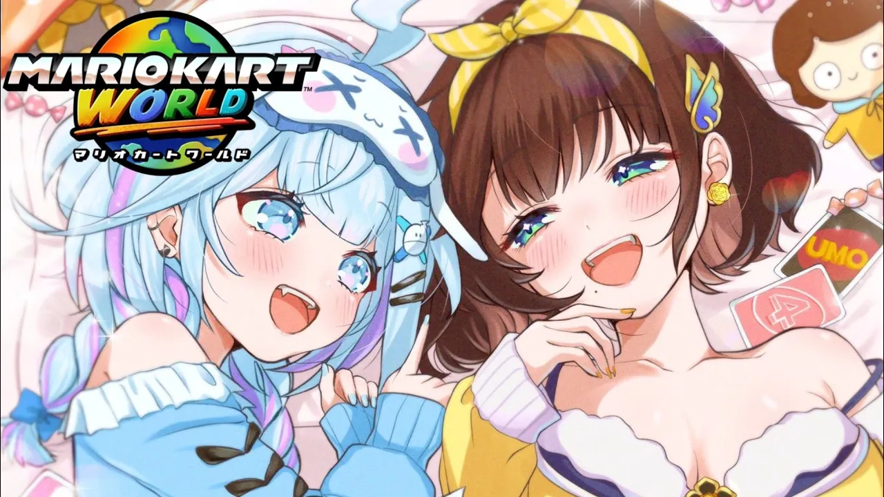 【#ろろめろ】マリオカートワールド二人で遊んで対決？！?【水宮枢／司賀りこ】