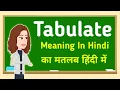 Tabulate meaning in hindi Tabulate