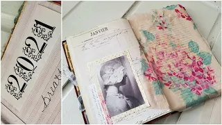How to make a Junk Journal style planner from a vintage book - Bullet Journal set up