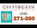 Cryptogram Letters and Numbers 271 272 273 274 275 276 277 278 279 280