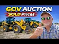Government Auction SOLD Prices for Construction Equipment FEB 2026