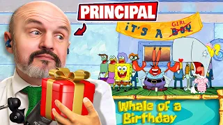 School Principal Reacts to SpongeBob SquarePants S4E11 Whale of a Birt ay Reaction