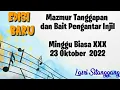 Mazmur Tanggapan||EDISI BARU||Minggu Biasa XXX || 23 Oktober 2022 - Lasri Sitanggang