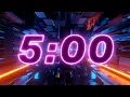 Download Lagu 5 Minute FUTURE TUNNEL Countdown Timer with Music 🤖⏳ (4K)