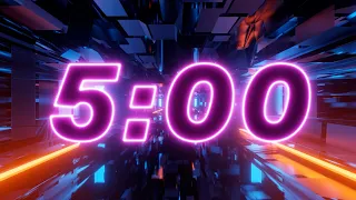 5 Minute FUTURE TUNNEL Countdown Timer with Music 4K