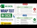 How to Use Wrap Text in Excel Show Full Text in One Cell Excel Tutorial