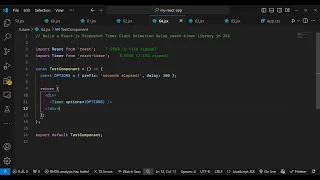 Build a React js Stopwatch Timer Clock Animation Using react-timer Library in JSX