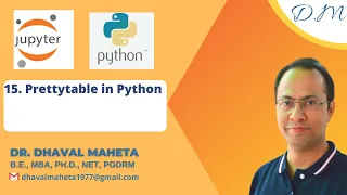 15 Prettytable in Python Dr Dhaval Maheta