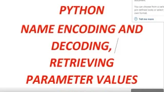 Python retrieval of parameter values from URL Name encoding and decoding