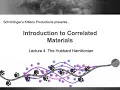 Lagu Introduction to Correlated Materials. Lecture 4: The Hubbard Hamiltonian
